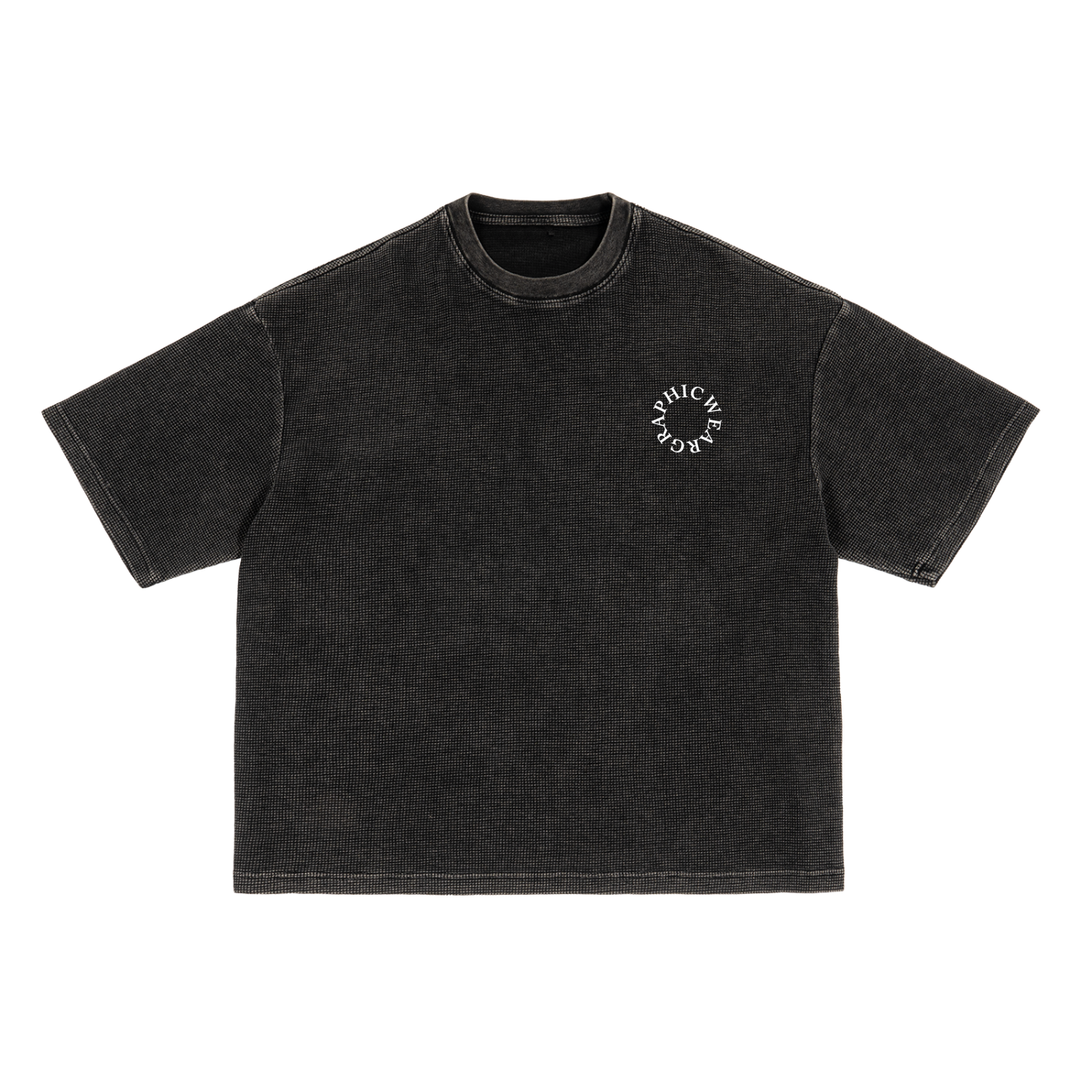 Waffle-Texture Washed Boxy T-Shirt