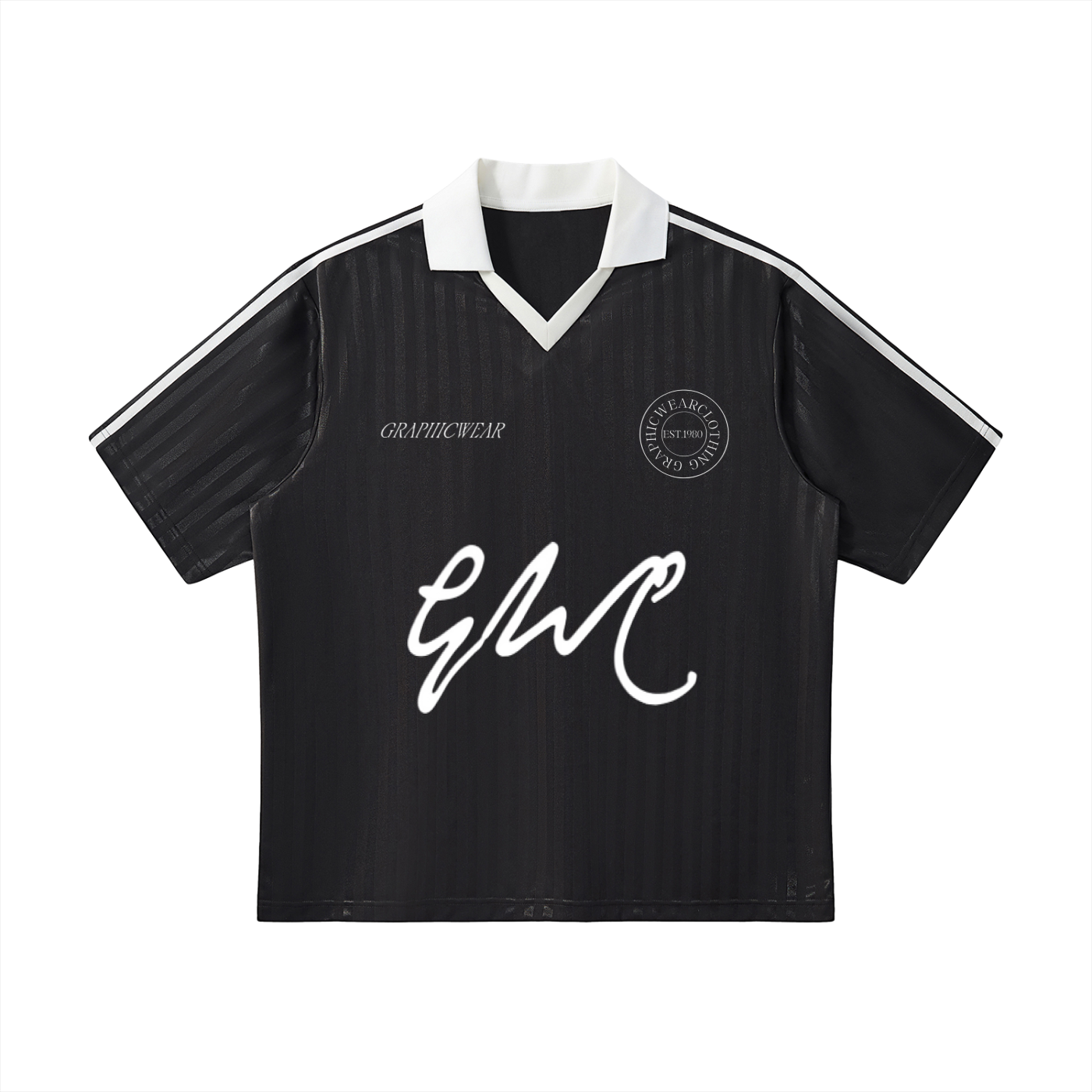 Contrast Collar Striped Soccer Jersey