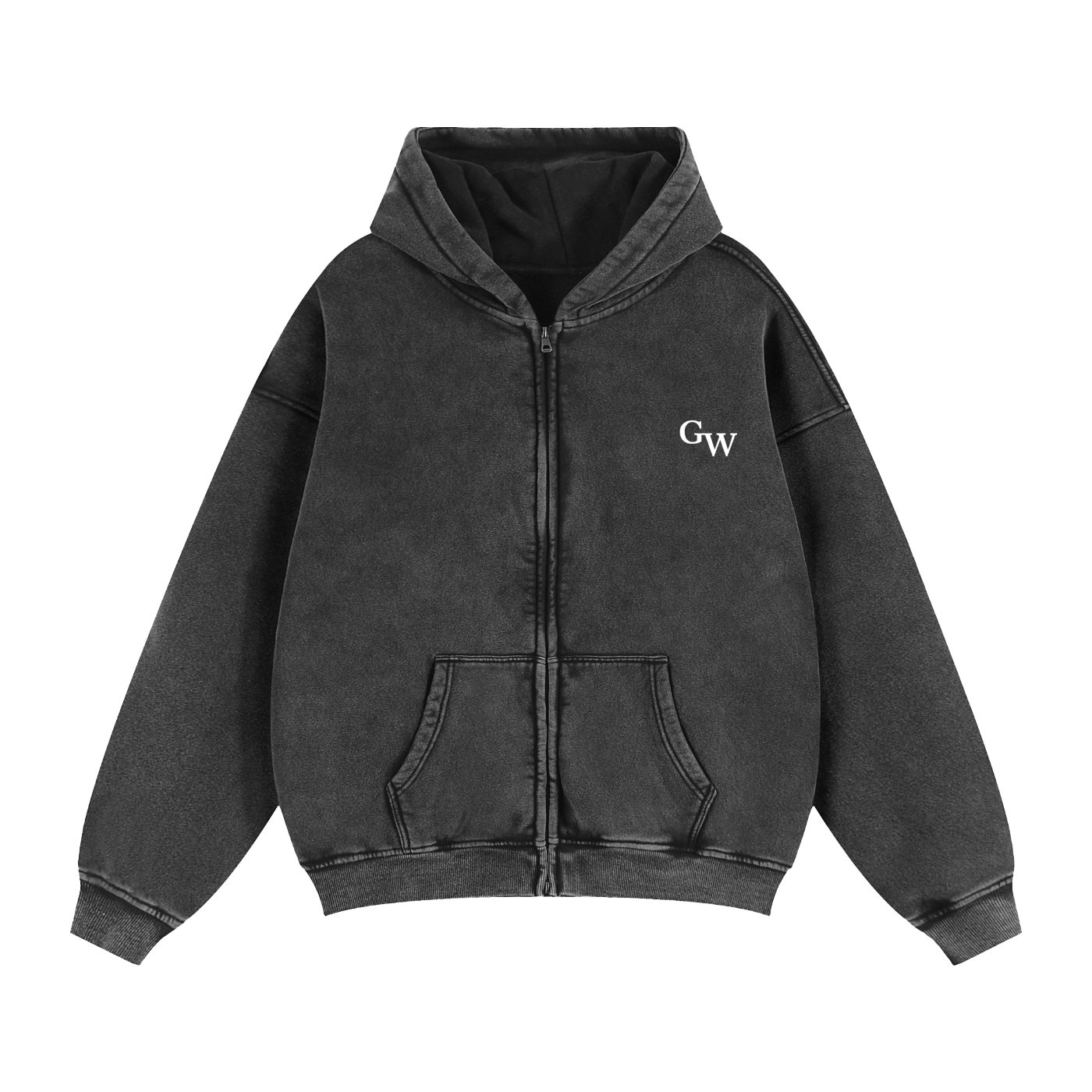 Zip-Through Boxy Fleece Hoodie