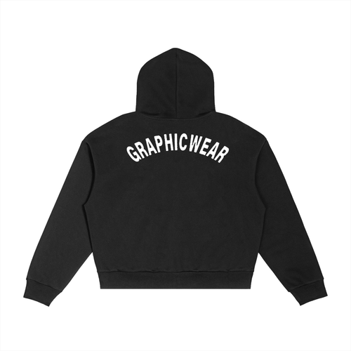 Contrast Plaid Boxy Zip Hoodie