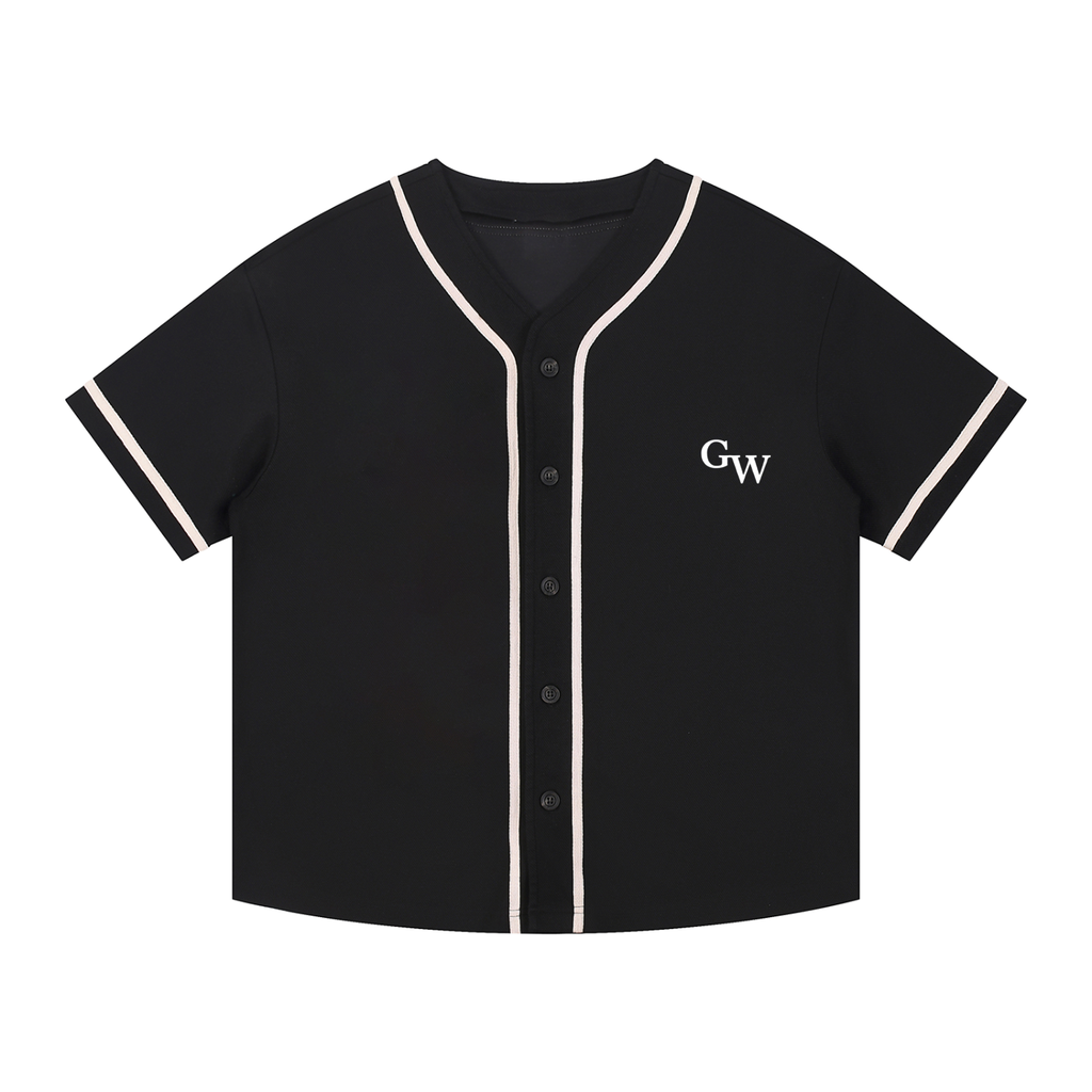 Contrast Piped Button-Up Jersey