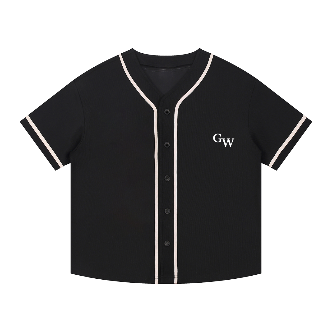 Contrast Piped Button-Up Jersey