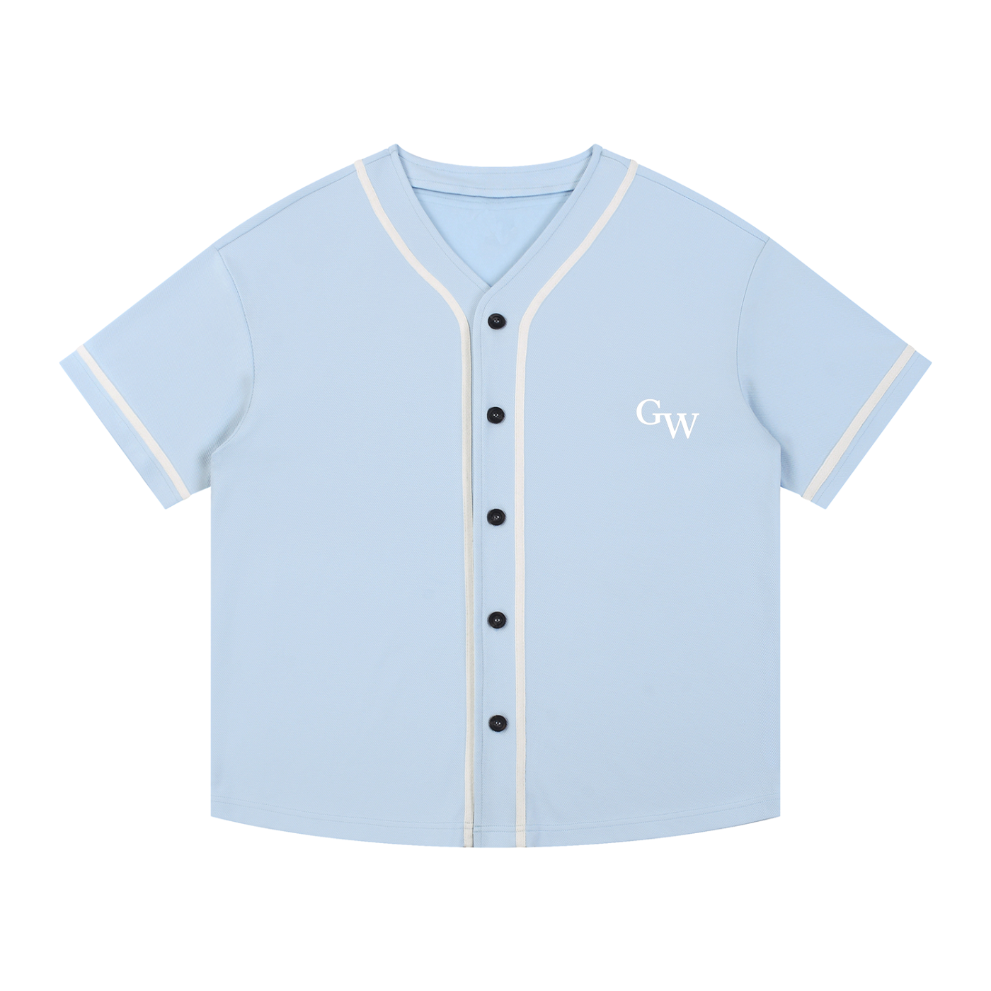 Contrast Piped Button-Up Jersey