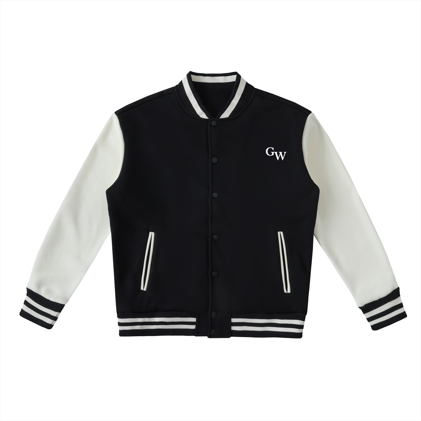 Two-Tone Fleeced Varsity Jacket